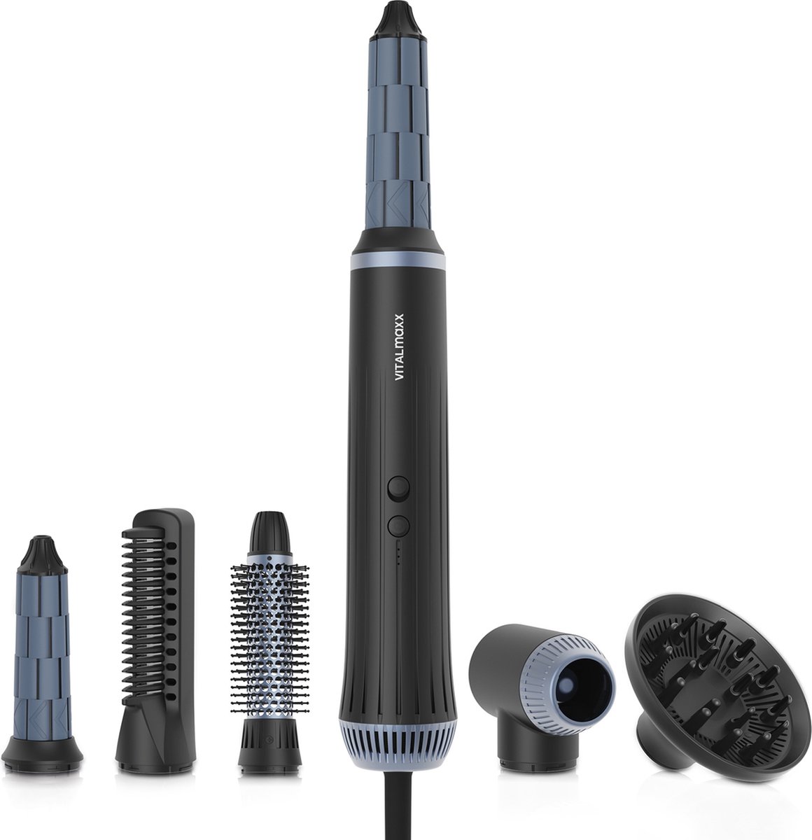 VITALmaxx Luchtkruller Plus 7-delig - 1500W zwart op Prijzenvolger.com