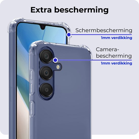 Coque Compatible avec Samsung A15 Coque Siliconen Antichoc Case Cover - Coque Compatible avec Samsung Galaxy Galaxy A15 Case Cover Case Antichoc - Transparent