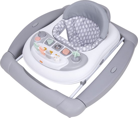 Topmark Jean - loopstoel - Inklapbare Babywalker - Schommelfunctie - Duwfuntie - incl. speelblad - Grijs van Topmark — afbeelding 2