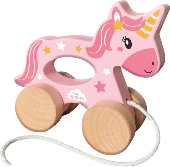 SES - Tiny Talents - Trekdier 2 in 1 houten unicorn - Montessori - op maat gemaakt voor kinderhandjes - eenhoorn trekdier - Unicorn Speelgoed - Speelgoed 2 Jaar van SES — afbeelding 2