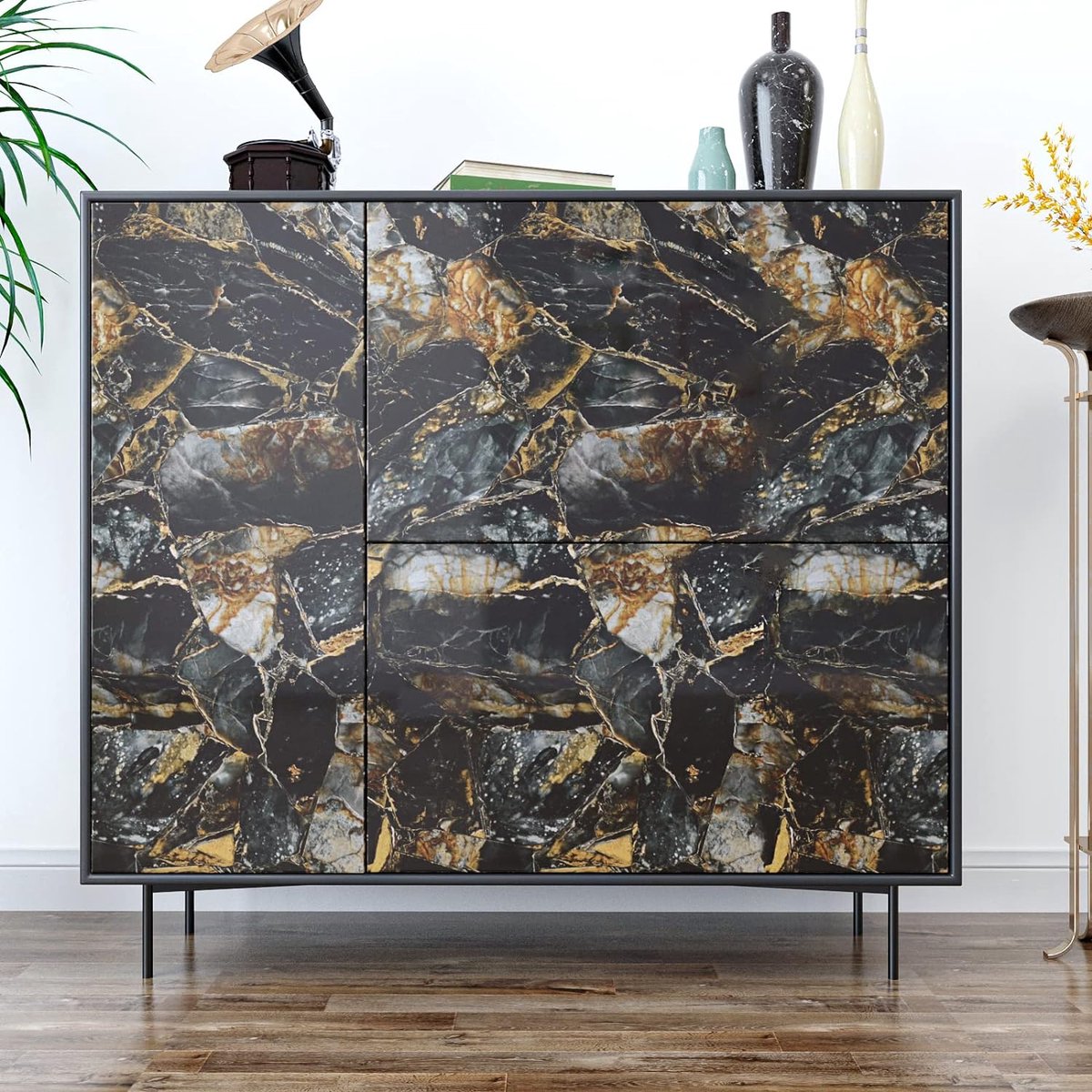 VaryPaper Marmerbehang, zelfklevend, glanzend, 81 x 300 cm