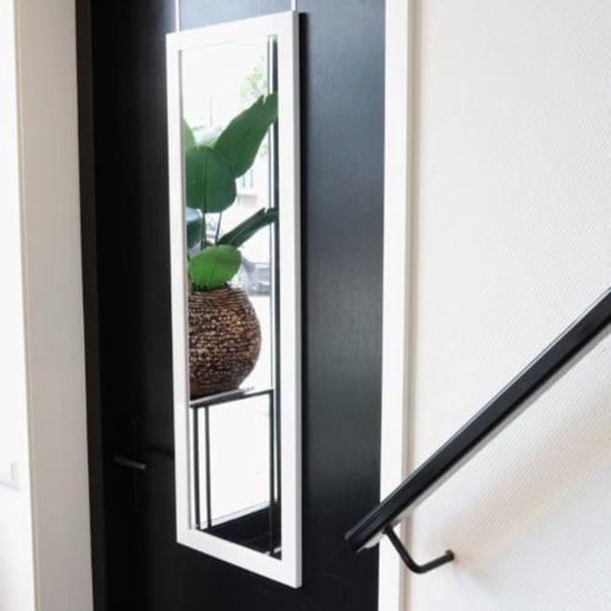 Passpiegel hangend - Passpiegel slaapkamer - Passpiegel deur - 36 x 110 cm - Wit