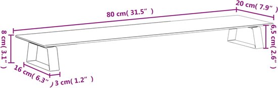 vidaXL-Monitorstandaard-80x20x8-cm-gehard-glas-en-metaal-zwart
