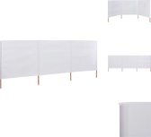 vidaXL Paravent pliable - 400 x 120 cm - Durable - Wit - Tissu non tissé et poteau en bois - Paravent (tente)