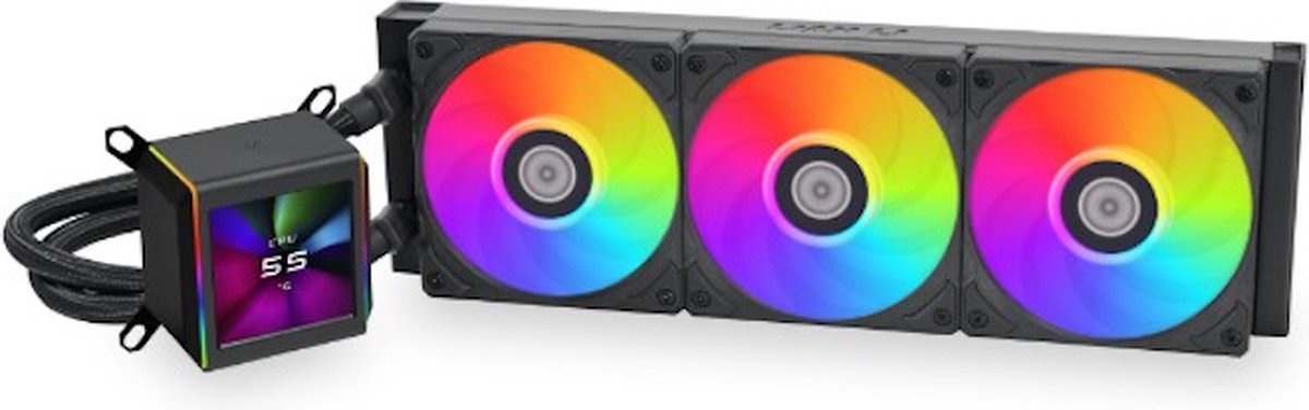 Lian Li GALAHAD II LCD 360 - Vloeistof-koelsysteem processor - afmeting radiator: 360 mm - voor Intel LGA: 1700, 1200, 115x - AMD AM5, AM4 - 3x 120 mm ARGB fans - zwart