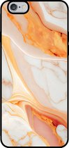 Smartphonica Telefoonhoesje voor iPhone 6/6s Plus met marmer opdruk - TPU backcover case marble design - Oranje / Back Cover geschikt voor Apple iPhone 6/6s Plus