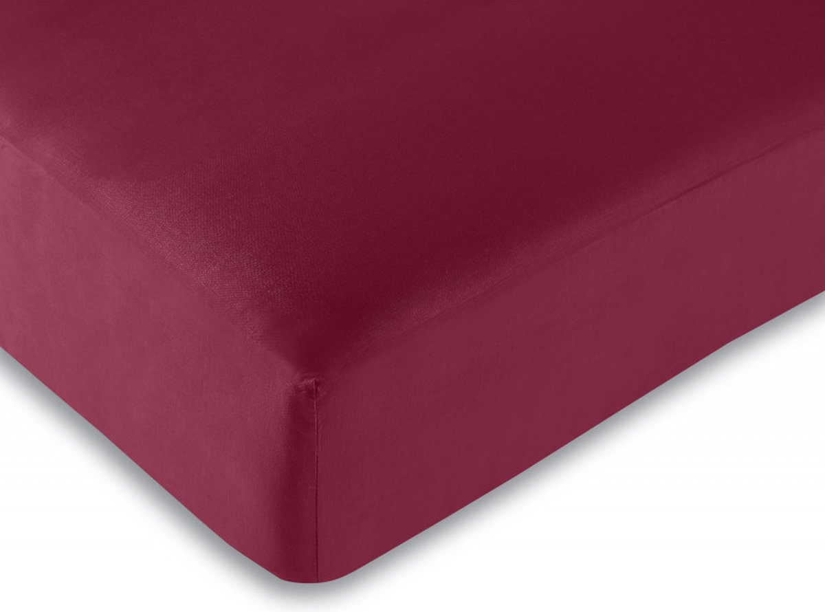 Univers Décor - Hoeslaken - Rood - 200 x 200 cm / 100% katoen / 57 draden/cm² "King size