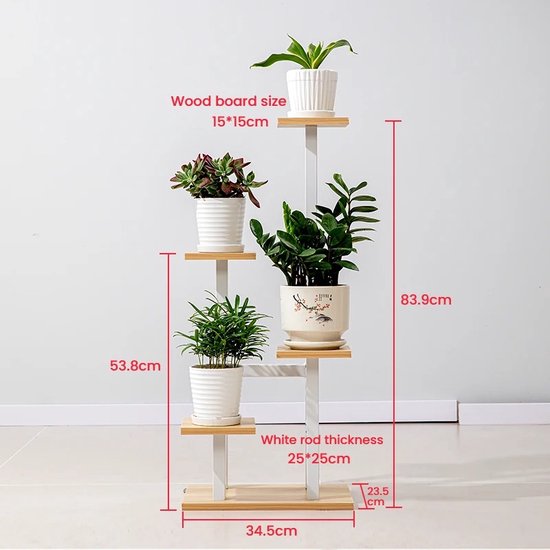 Zwart Houten Plantenrek Voor Buiten