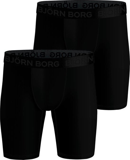 Lot de 2 caleçons homme Bjorn Borg - Performance - Jambe longue - - M - Zwart