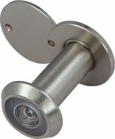 AMIG deurspion/kijkgat - 1x - mat zilver - deurdikte 35 tot 60mm - 160 graden kijkhoek - 14mm boorgat