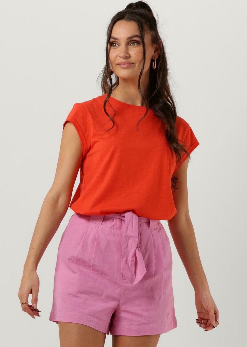 CC Heart Basic T-shirt Tops & T-shirts Dames - Shirt - Oranje - Maat XS