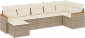 vidaXL - 7-delige - Loungeset - met - kussens - poly - rattan - beige