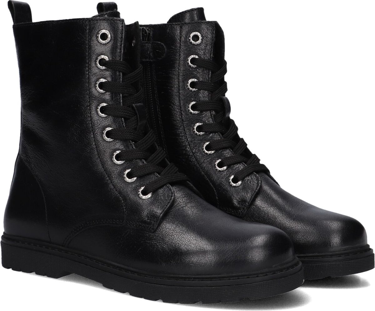 Apples & Pears B009048 Veterboots - Laarzen Met Veters - Meisjes - Zwart - Maat 30
