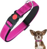 Nobleza hondenhalsband - halsband met veiligheidssluiting - kattenhalsband - Roze halsband - XS- halsband kleine hond