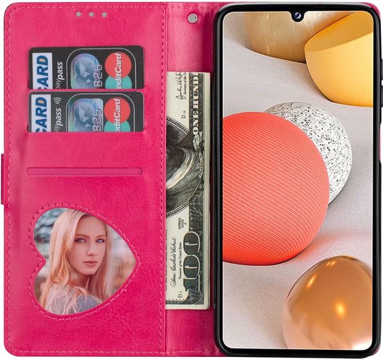 Étui portefeuille - Étui portefeuille - Fermeture éclair à Glitter scintillantes - Étui de téléphone avec Kord Convient pour : Samsung Galaxy A34 4G & 5G - Rose