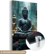 MuchoWow® Glasschilderij 40x60 cm - Schilderij acrylglas - Boeddha - Beeld - Buddha - Zen - Kunst - Boedha - Foto op glas - Muurdecoratie woonkamer - Wanddecoratie slaapkamer - Schilderijen