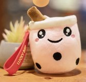 Kawaii bubble tea mini knuffel - sleutelhanger – Roze