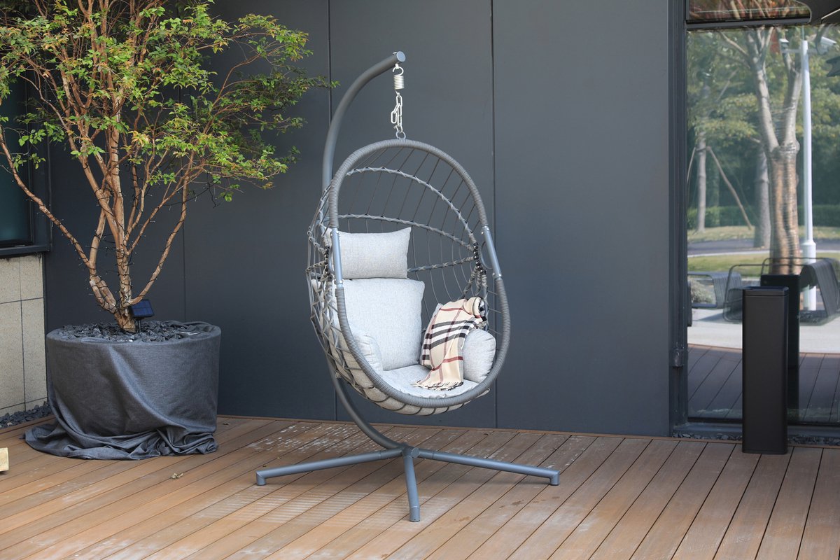 Sens-Line Lisa hangstoel - Metaal - 103cm - Zwart