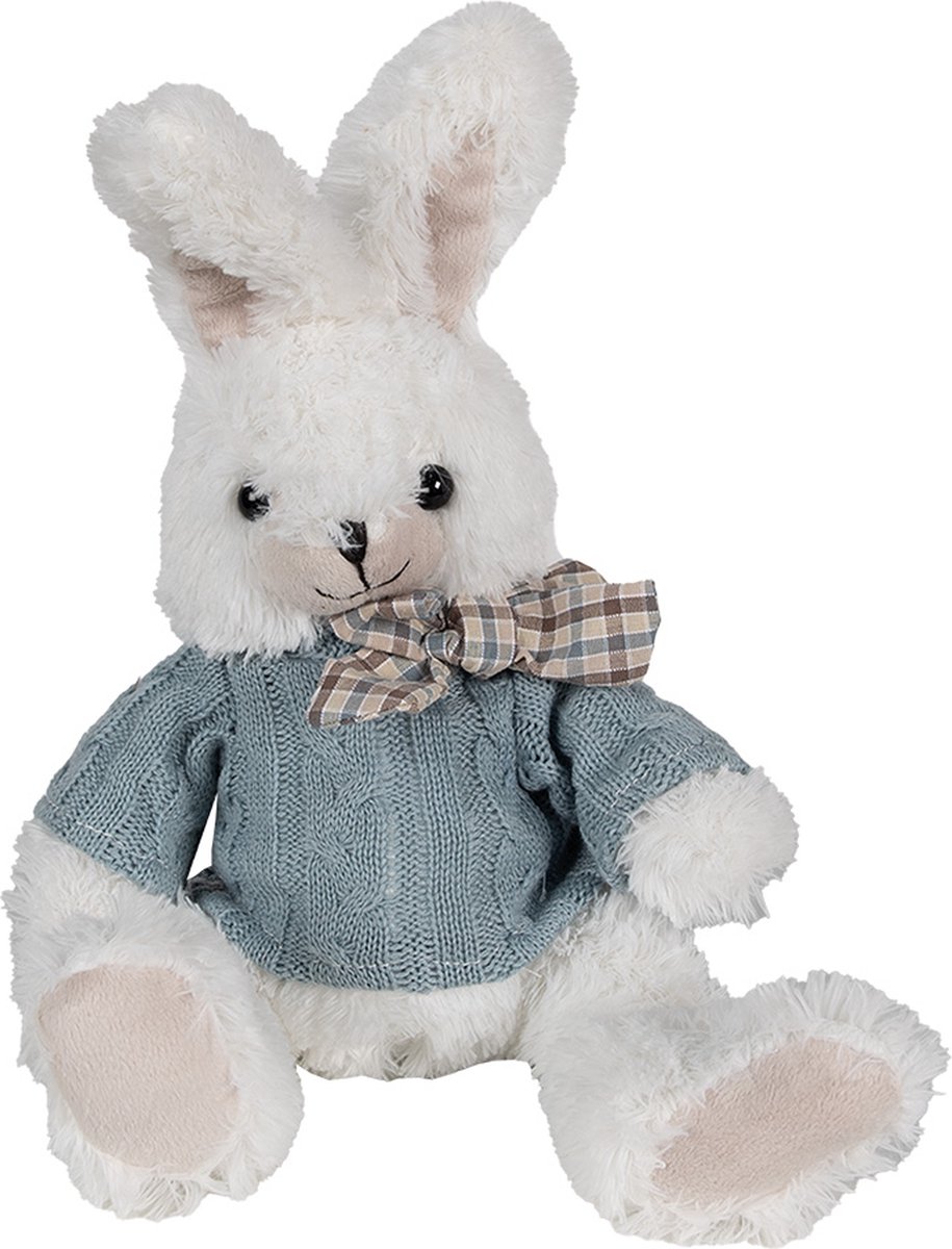 Clayre & Eef Knuffel Konijn 22x24x24 cm Wit Pluche