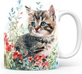 Mok met Siberian Kat Beker voor koffie of tas voor thee, cadeau voor dierenliefhebbers, moeder, vader, collega, vriend, vriendin, kantoor