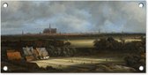 Tuinposter Gezicht op Haarlem met bleekvelden - Schilderij van Jacob van Ruisdael - 60x30 cm - Tuindoek - Buitenposter