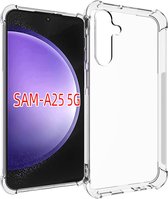 Samusng Galaxy A25 Hoesje - MobyDefend Transparante Shockproof TPU Gelcase - Verstevigde Hoeken - Volledig Doorzichtig - GSM Hoesje - Telefoonhoesje Geschikt Voor Samsung Galaxy A25