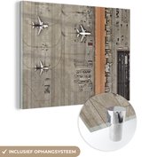 MuchoWow® Peinture sur verre 120x90 cm - Peinture sur verre acrylique - Aéroport d'en haut - Photo sur verre - Peintures