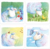 Cartes de Pâques | jeu de 4 | Cartes de printemps Mouton | Illu-Straver