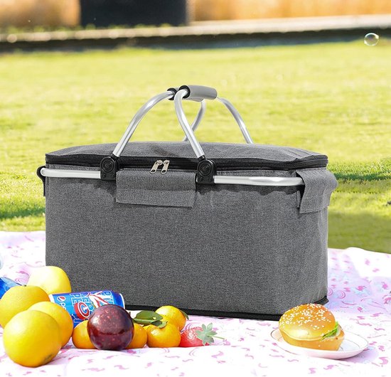 BESPORTBLE Picknickmand 26l Geïsoleerde Lunchtas Draagbare Koeltas Aluminium Ideaal Voor Reizen Wandelen Strand BESPORTBLE Picknickmand 26l Geïsoleerde Lunchtas Draagbare Koeltas Aluminium Ideaal Voor Reizen Wandelen Strand