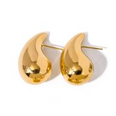 Boucles d' Boucles d'oreilles pendantes - Doré | 3,1 x 1,7 cm | Acier inoxydable / Plaqué or | Mode Favorite