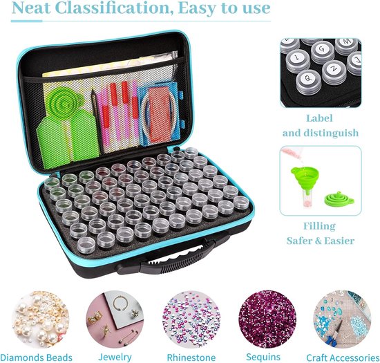 Boite Diamond Painting Rangement Diamond Painting Accessoires, Outils De Peinture Diamant 5D Kit Avec Outils Broderie Diamant 5D Débutants