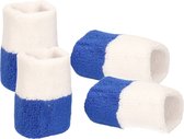 Bandeaux anti-transpiration bleu/blanc - pour adultes - 4x pièces - Accessoires de Sport