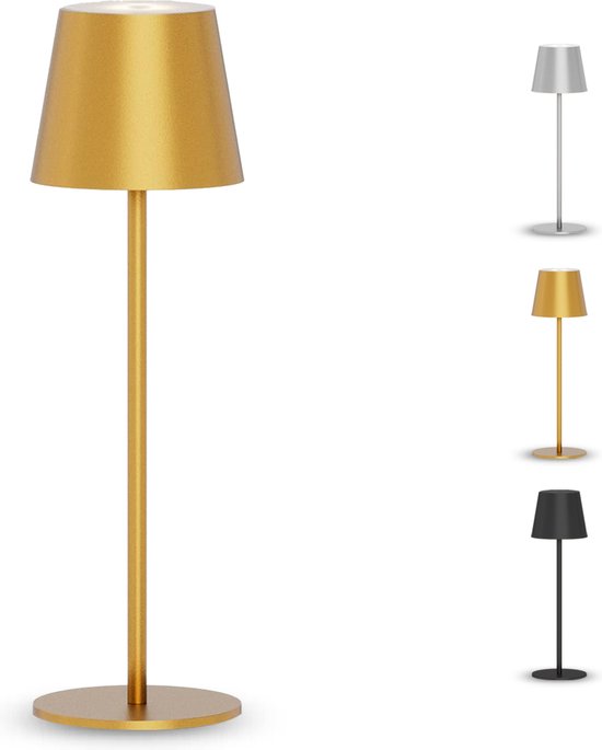 Bolt Electronics® - Lampe de table rechargeable - Lampes de table - Dimmable - Chambre - Salon - Or