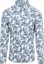 Desoto - Overhemd Kent Bloemen Blauw - Heren - Maat S - Slim-fit