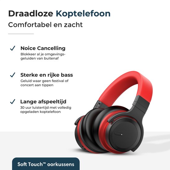 Draadloos geluid over het oor Bluetooth-compatibele 5.3-hoofdtelefoon met annulering Koptelefoon met microfoon Tot 20 uur kopen vanaf een prijs van 15