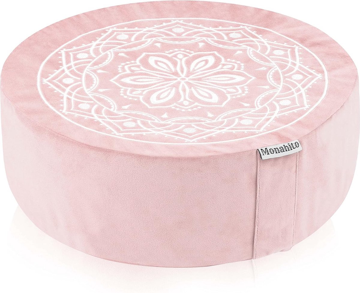 Meditatiekussen met fluwelen bekleding en traagschuim – comfortabel, ondersteunend meditatiekussen, yogakussen, gevuld met boekweitschalen, leuk cadeau voor vrouwen