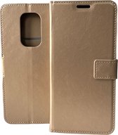 Portemonnee Book Case Hoesje Geschikt voor: Motorola Moto G9 Play & E7 Plus -  goud