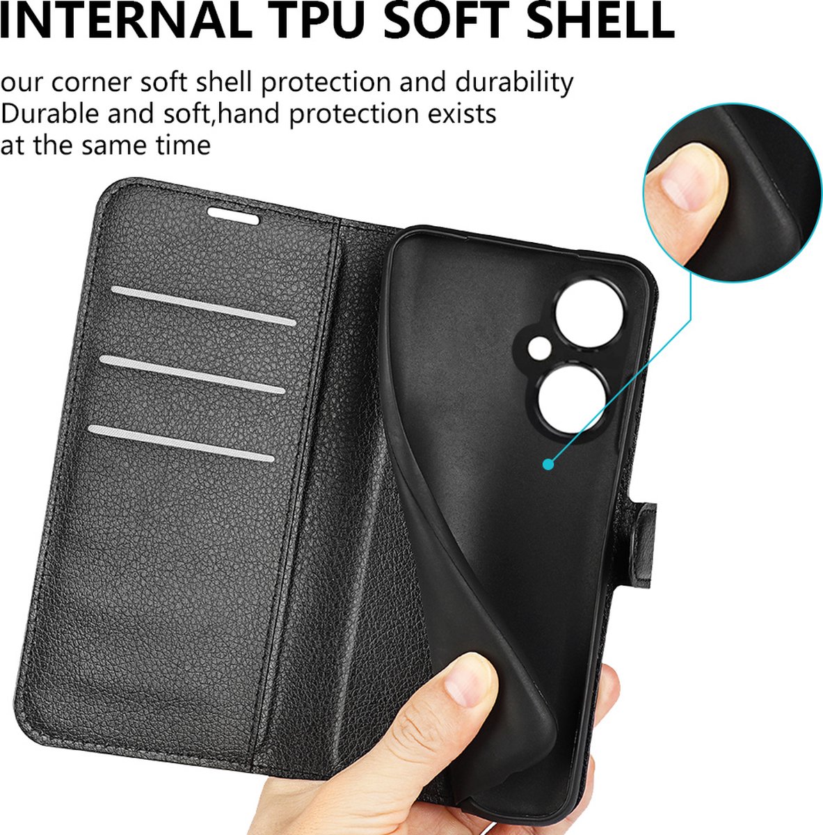 ProGuard OnePlus Nord CE 3 Lite Wallet Flip Case Zwart