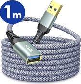 Vesfy USB verlengkabel 3.0 met Snelheid tot 5Gbps en Anti-Buigen - 1 meter - USB kabels -USB 3.0 Female naar USB 3.0 Male