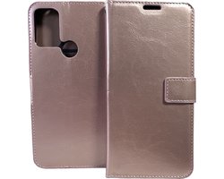 Portemonnee Book Case Hoesje Geschikt voor: Motorola Moto G60s rosegoud