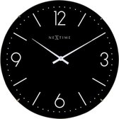 NeXtime Basic Dome - Horloge - Mouvement silencieux - Verre - Rond - Ø35 cm - Noir