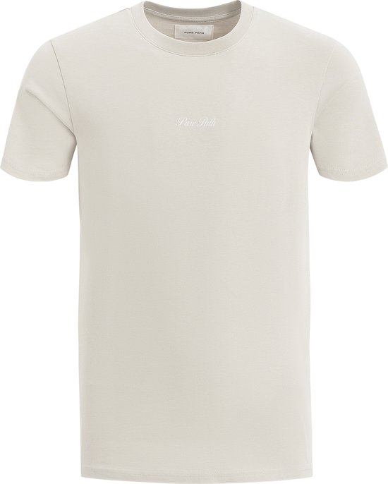 Purewhite - Heren Regular fit T-shirts Crewneck SS - Sand - Maat XXL