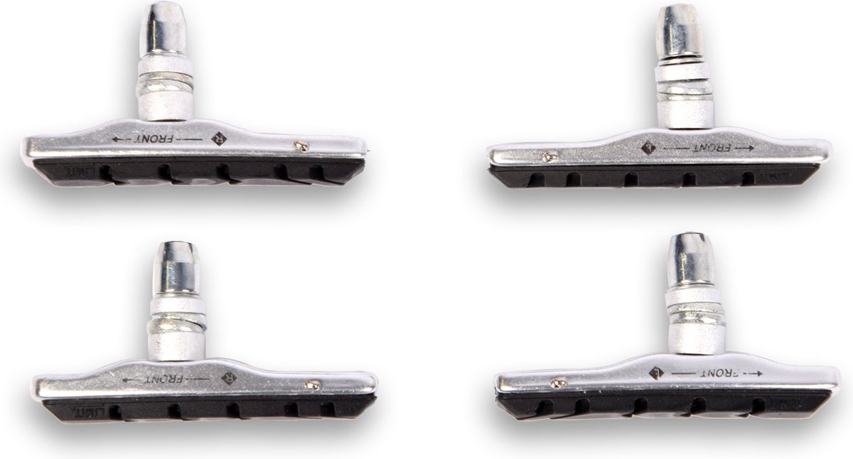 Universele Rubberen Fietsremblokken voor Shimano V-Brake Systemen 4 stuks (2 paar)- Remblokken Cartridge Set 72 mm - discountershop