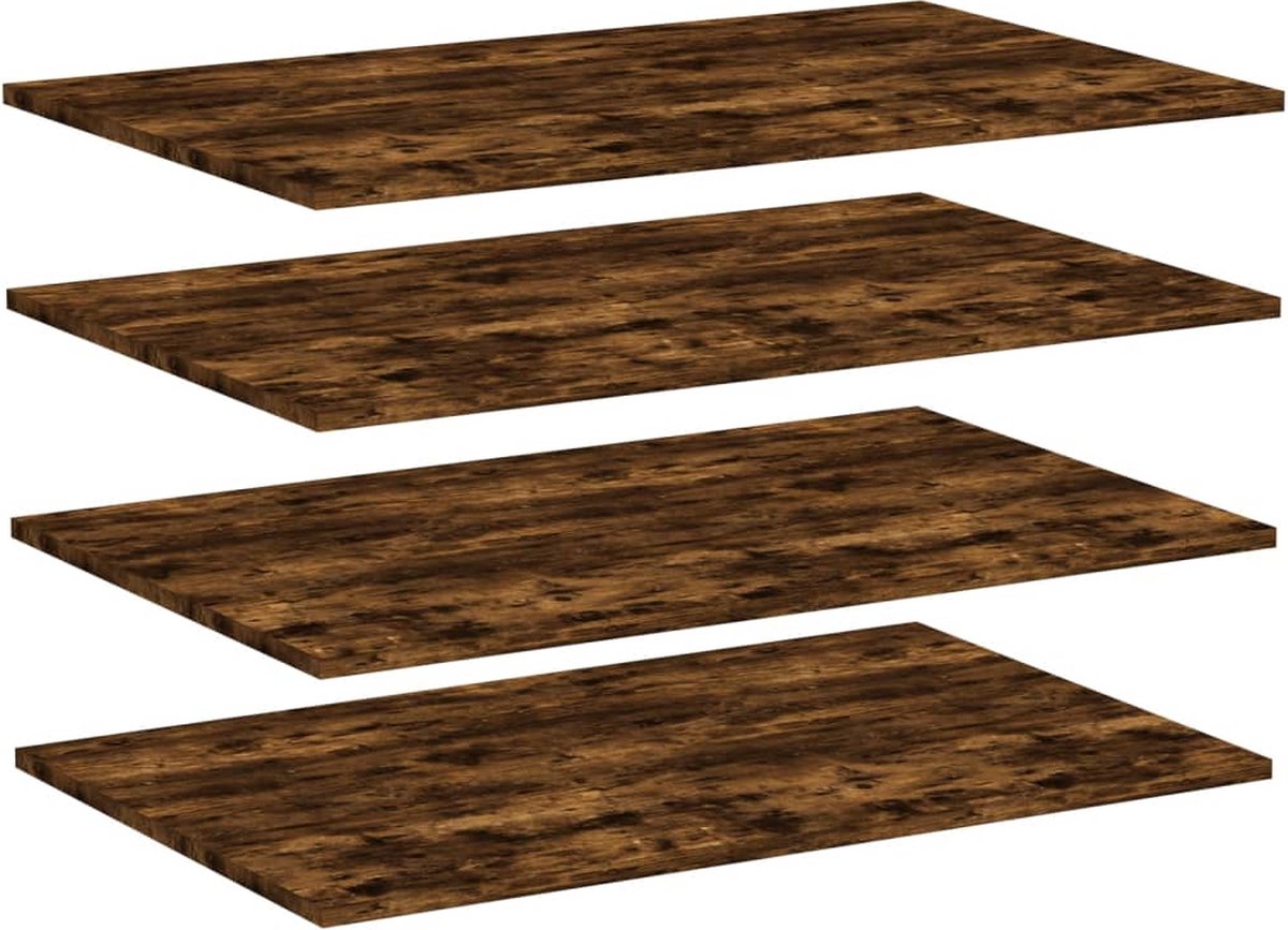Wandschappen 4 st 40x20x1,5 cm bewerkt hout artisanaal eiken