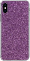 Geschikt voor iPhone Xs hoesje - Glitter - Roze - Design - Abstract - Siliconen Telefoonhoesje