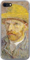 Geschikt voor iPhone 8 hoesje - Zelfportret met strohoed - Vincent van Gogh - Siliconen Telefoonhoesje
