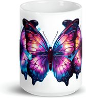 Papillons colorés - Tasse à Café et à Thee 443 ml| cadeau de tasse à café| | Cadeau de tasse de thé| Cadeau tasse| Tasse à café| Tasse à Thee| Tasse de Café| Tasse à Thee| Tasse papillon| Tasse Animaux| Tasse Papillons 2