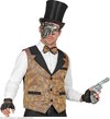 Widmann - Steampunk Kostuum - Steampunk Western Vintage Gilet Man - Zwart, Goud - XL - Carnavalskleding - Verkleedkleding