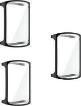 Luxe 3x Full Cover Screen Protector Bumper Geschikt Voor Fitbit Charge 5 - 360 Graden Bescherm Hoes - Smartwatchbescherming - Case - Zwart