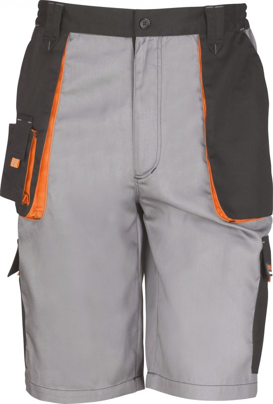 Bermuda/Short Heren M (34 UK) Result Grey / Black / Orange 80% Polyester, 20% Katoen